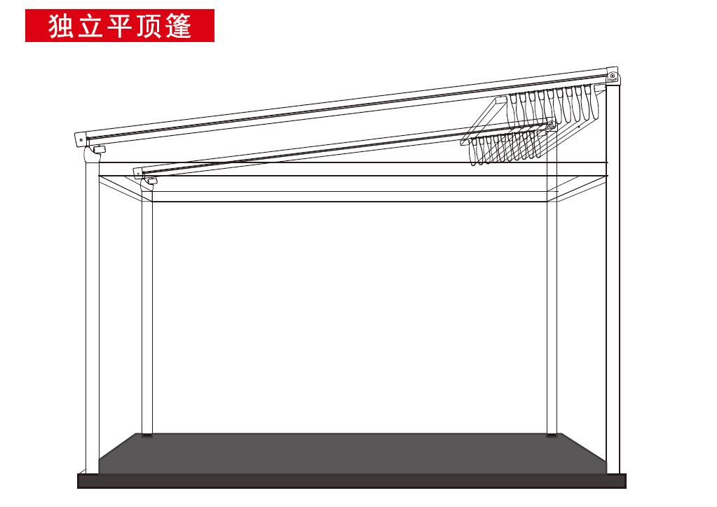 航城遮陽折疊篷 獨立平頂篷