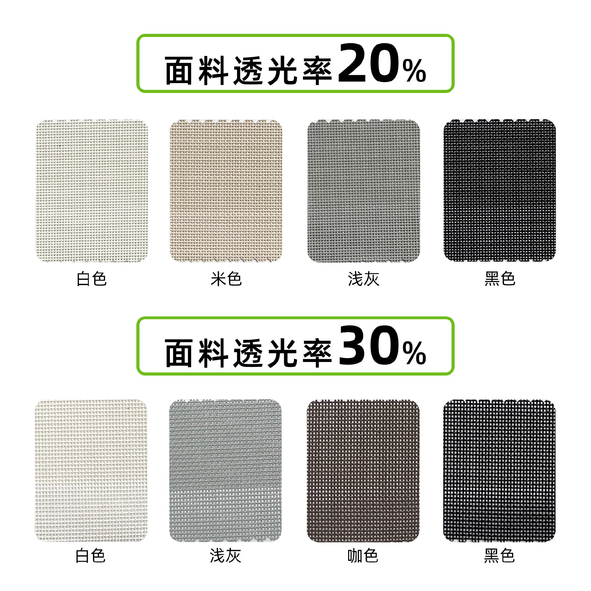 透光率率百分之二十和三十的陽光面料